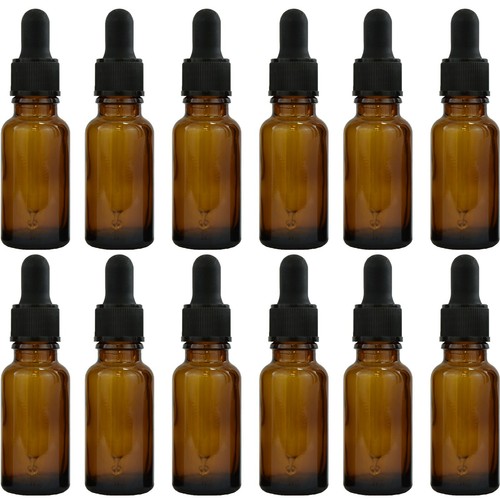 Glass dropper bottles - 12,