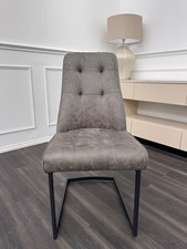 FV Merlin Dark Grey Fabric Cantilever Dining Chair (Choose Quantity)