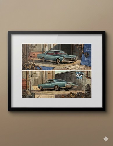 Pontiac gto framed art - pontiac,