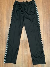 Men’s Retro Kappa Black Taped Sides Poppered Track Pants Sports Trousers Size S