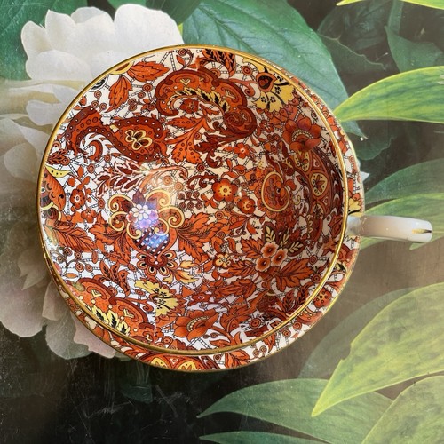 Radfords chintz red orange - red,