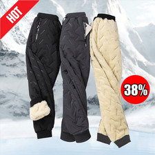 Men Fleece Lined Waterproof Thermal Trousers Athletic Joggers Winter Warm Pants