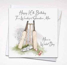 Personalised Cricket Birthday Card 6"x6" | Custom Name, Age & Relation