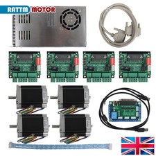『EU』 4 Axis NEMA 23 CNC Kit Stepper Motor 270oz-in 76mm MD430 Driver Mach3 Board