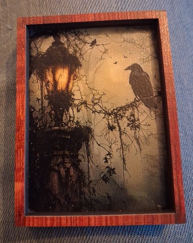 Dolls house large wooden raven - dolls,