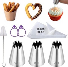3Pcs Large Churro Piping Tips
