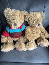 2x Hamleys Soft Plush Teddy Bears with Woolley Jumper 