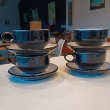 4x Denby Jet Black Coffee/ Tea