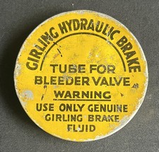 GIRLING HYDRAULIC BRAKE TUBE BLEEDING VALVE VINTAGE GARAGE WORKSHOP DISPLAY TIN