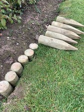 Garden path wooden edging