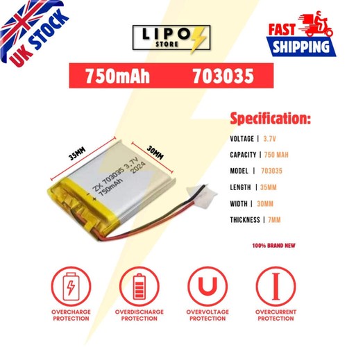 703035 750mah lipo - 703035,