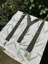 West German Army Trouser Braces Suspenders Y Straps Adjustable Belt Hooks 1980s