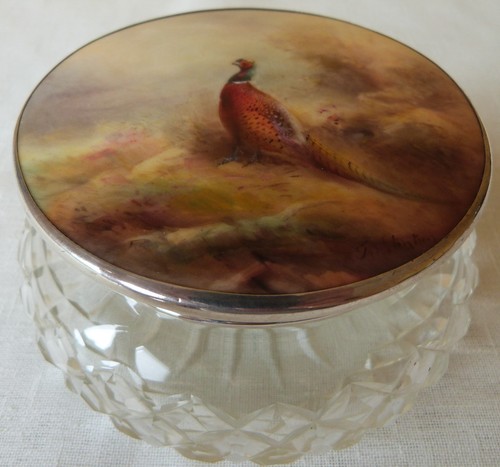 Silver mounted ceramic - silver, royal