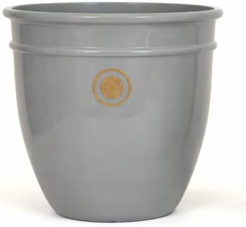 Large grey garden plant pot - plant,