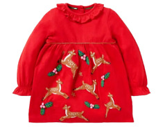 Baby Boden Girl's Long Sleeve Jersey Applique Dress - Festive Red