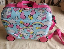 Fabulous Star wheelie/ride/sit/pull along girl luggage holiday hard case unicorn