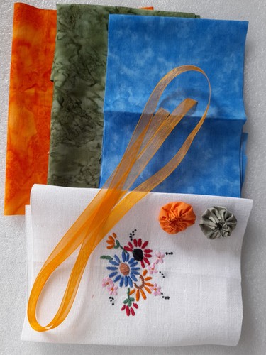 Vintage embroidered linen - embroidered, &