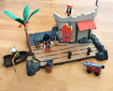 Playmobil Pirate Fort with Floating Rowing Boat, Cannon, 3 figures, & extras