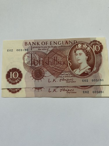 Ten shilling notes unc - notes,