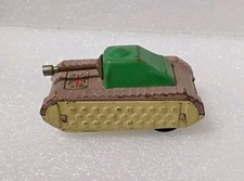 Rare Old Vintage 1950s Dibro Tinplate Friction Driven Armoured Tank Working