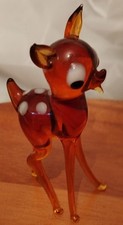 Miniature Glass Deer Foal Handblown Art Glass Murano style Colourful 
