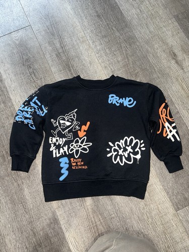 Zara kids black graffiti print - zara,