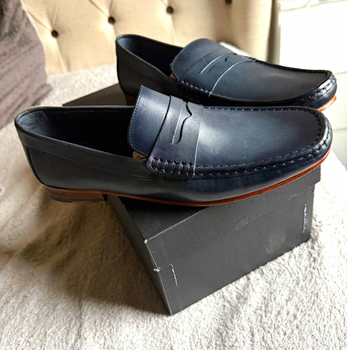 Guccinari men navy leather - navy,