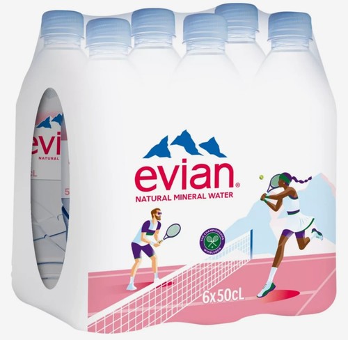 Evian mineral water 6x500ml - evian,