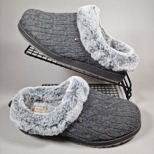 Skechers Womens Slippers Keepsake Ice Angel Grey Faux Fur Size 7 Comfort 