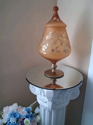 Vtg amber satin frosted gold - satin,