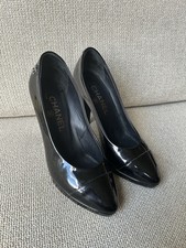 Chanel Black Patent Heels Size