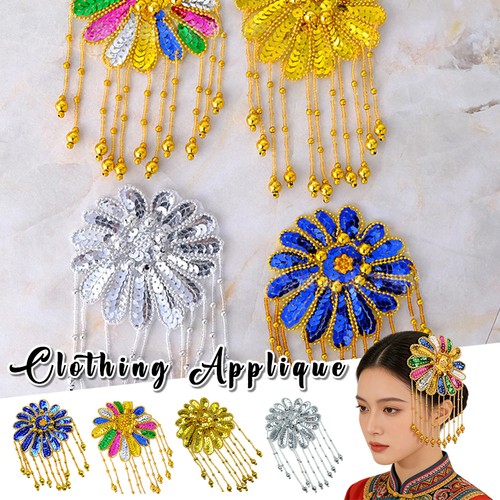 Sequin fringe flower shoulder - sequin,