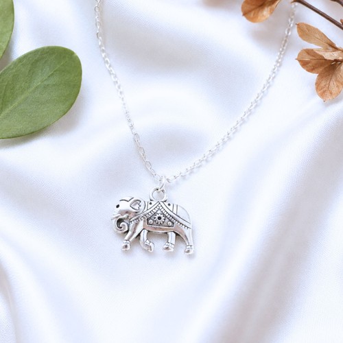 Lucky elephant necklace silver - lucky,