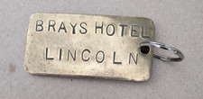 Vintage brass hotel key tag Brays Hotel Lincoln room no. 6