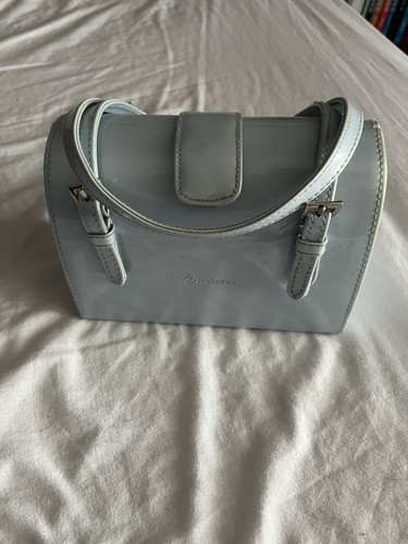 Patent leather handbag pale - leather,