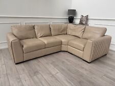 Sofology Mazzini Corner Sofa Dakota Ice Cream Leather 3/CNR/1