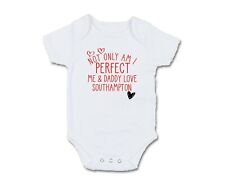 Southampton Not only am I perfect Baby Grow Bodysuit Pullover Bib Football