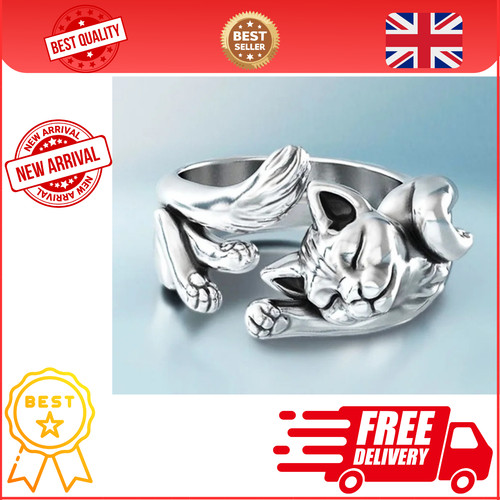 Vintage cat adjustable ring - vintage,