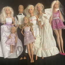 Wedding Themed Barbie Doll Bundle 7 Dolls With Ken Chelsea And Vintage Dolls