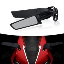 2pc Wind Wing Rotating Rearview Side Mirror For Yamaha R1 R3 R6 Kawasaki Honda