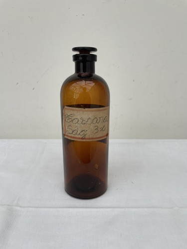 Vintage amber glass pharmacy - amber,