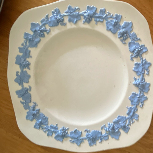 Wedgwood blue white floral - white,