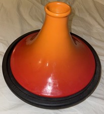 Vintage Le Creuset Red Cast Iron & Stoneware Tagine Dish 27cm Unused 