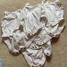 Plain White Baby Girl Baby Boy Strappy Vests 0-3 Months. F&F 5 pack