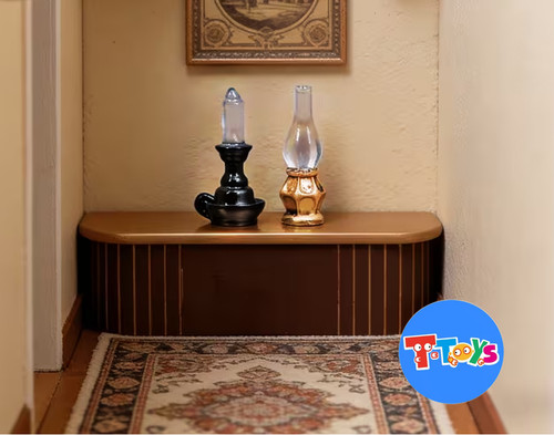 Dolls house brass table oil - house,