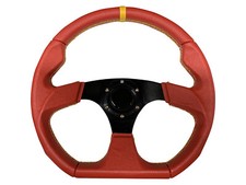 RED BLACK D1 350mm AFTERMARKET SPORTS STEERING WHEEL FOR NISSAN
