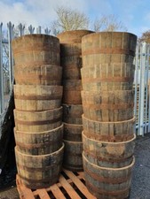 Half Oak Whisky Barrel Planter Wooden Solid Garden Decking Patio Garden Tub pond
