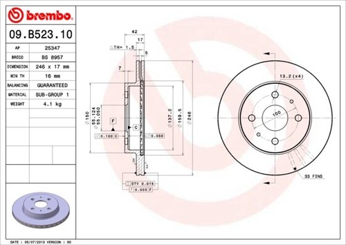 B523 brembo brake - 09.b523.10,