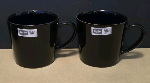 Denby black glossy large mug - denby,