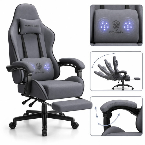 Grey office desk chair fabric - office,